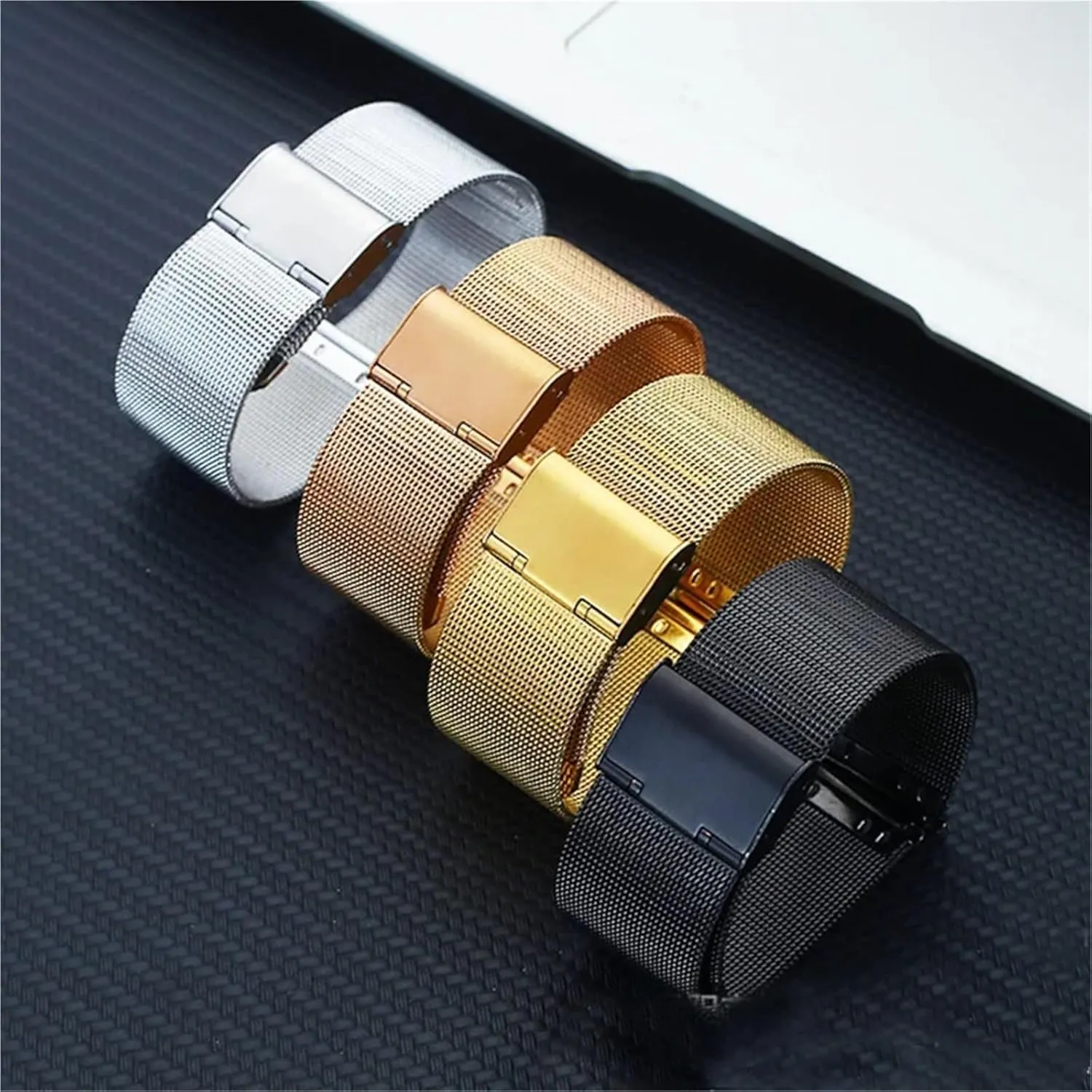 complacence dignify coil affair Women Bracelet 18mm 20mm for Traditional Watch Smart Watch Accessories Metal Woven Replacement Watch Band Mesh Wristband Men 
