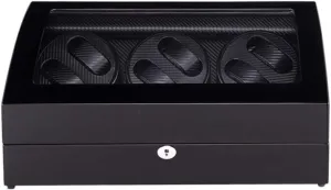 construct bemoan jobber gallery 4 Rotation Modes, Wood Shell Piano Paint Exterior, Quiet Motors (B) Watch Watch Winder Box for 6 Watches   7 Storage, 