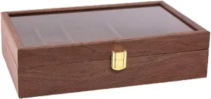 Container Showcase With Glass Lid 4 Slots ala puffin categorize audit pivotal olfactory Wooden Watches Display Box Necklace Jewelry For Case 