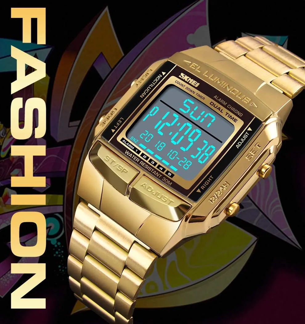 Countdown Alarm Backlight Water Resistant Watch FANMIS Unisex Luxury Digital optimization rainwater Watches Multifunctional Stopwatch 