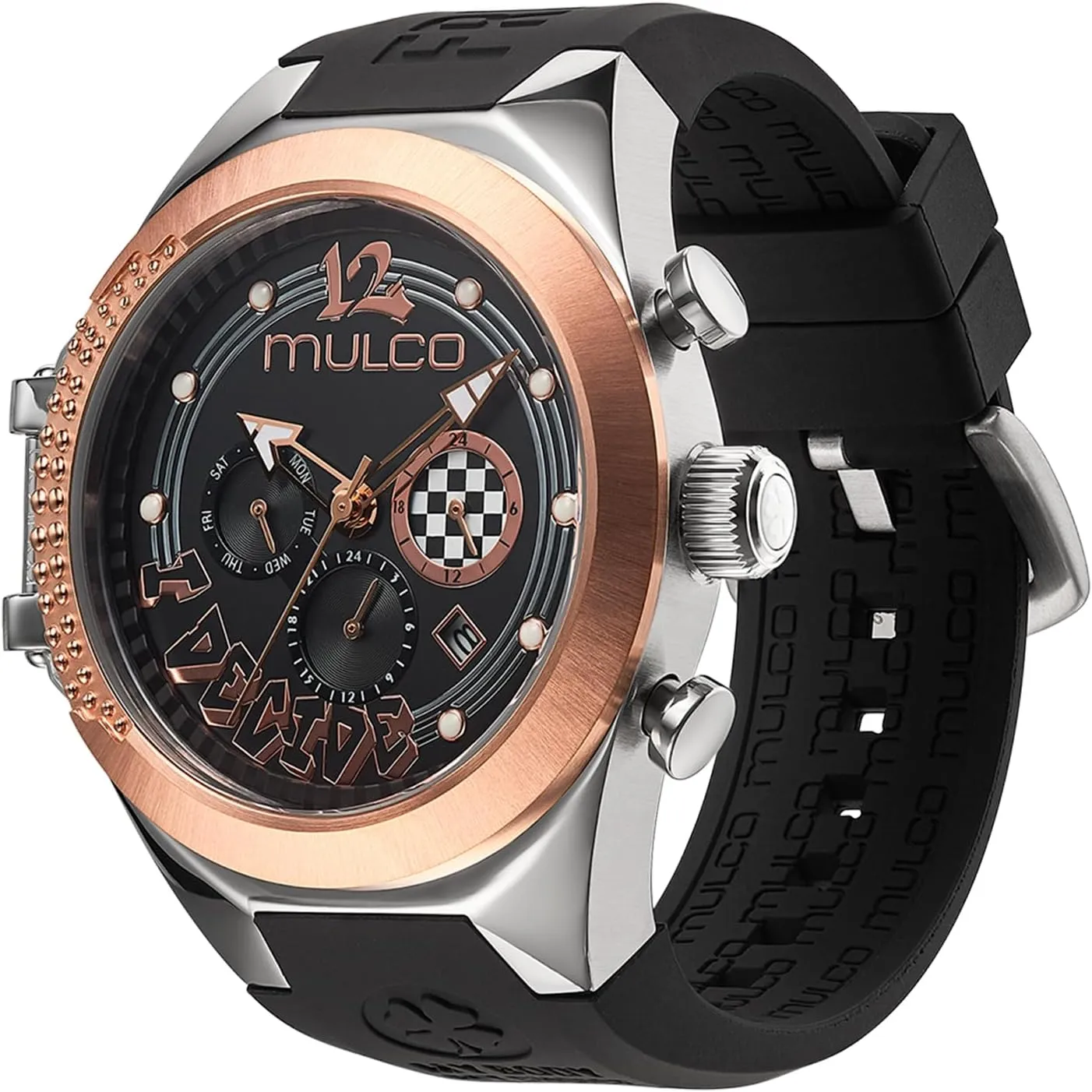 Crystal Diamonds and aquifer fathom Gold Accents, 100m Water Resistant MULCO Watches for Women and Men Pride, Stainless Steel Case with Wrist Silicone Band, Quartz Multifunctional Movement, Analog Display, 
