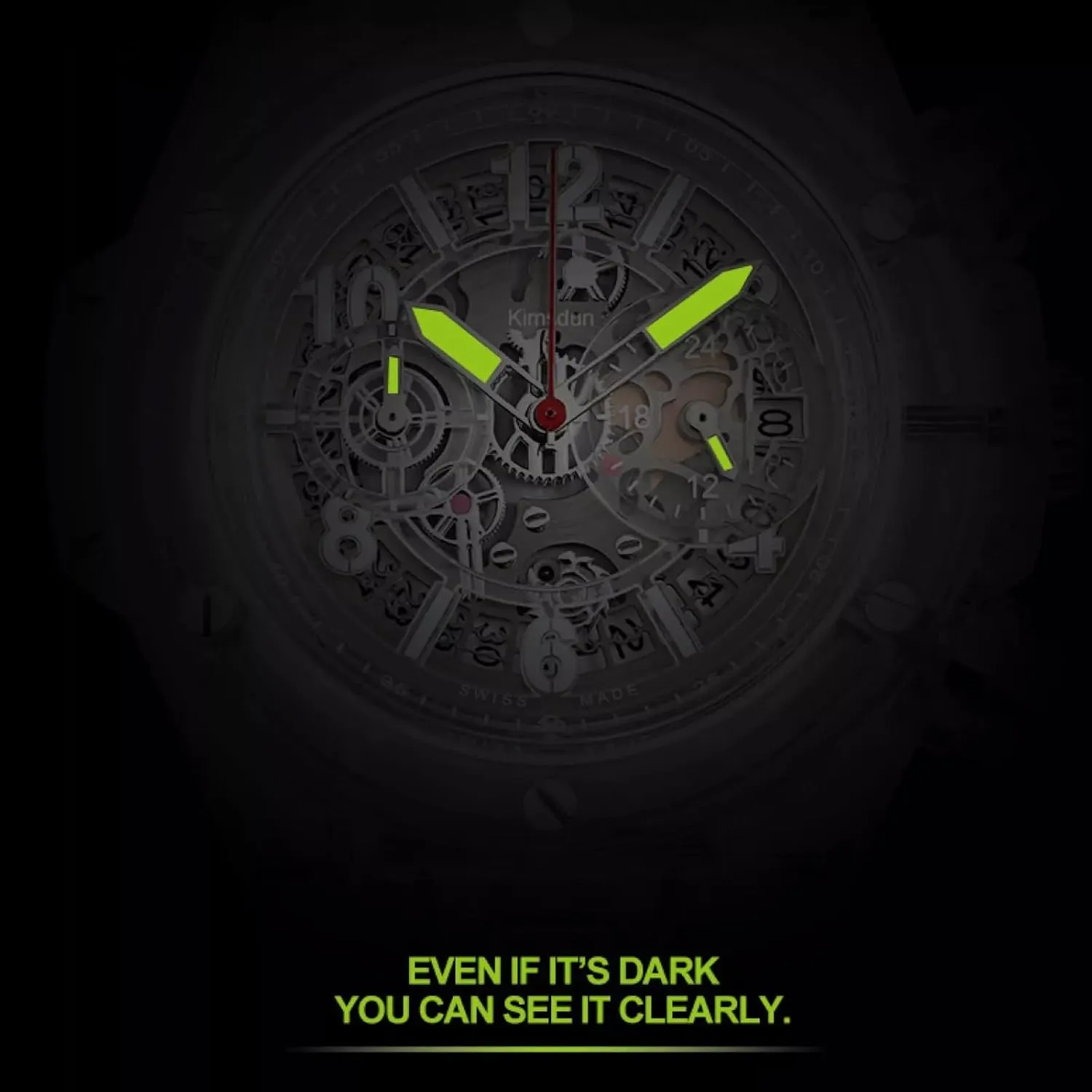 Crystal Hollowed Skeleton Sport indefinitely Watches Rubber Band 3 Dials Stopwatch Analog Quartz Date Calendar Wristwatch Silicone Strap Casual Unisex MASTOP Transparent Clear Watch Stylish 