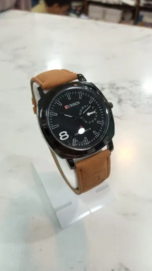 CURREN Leather Sports Watches Army Military Analog Quartz Wrist Watch Classic Fashion