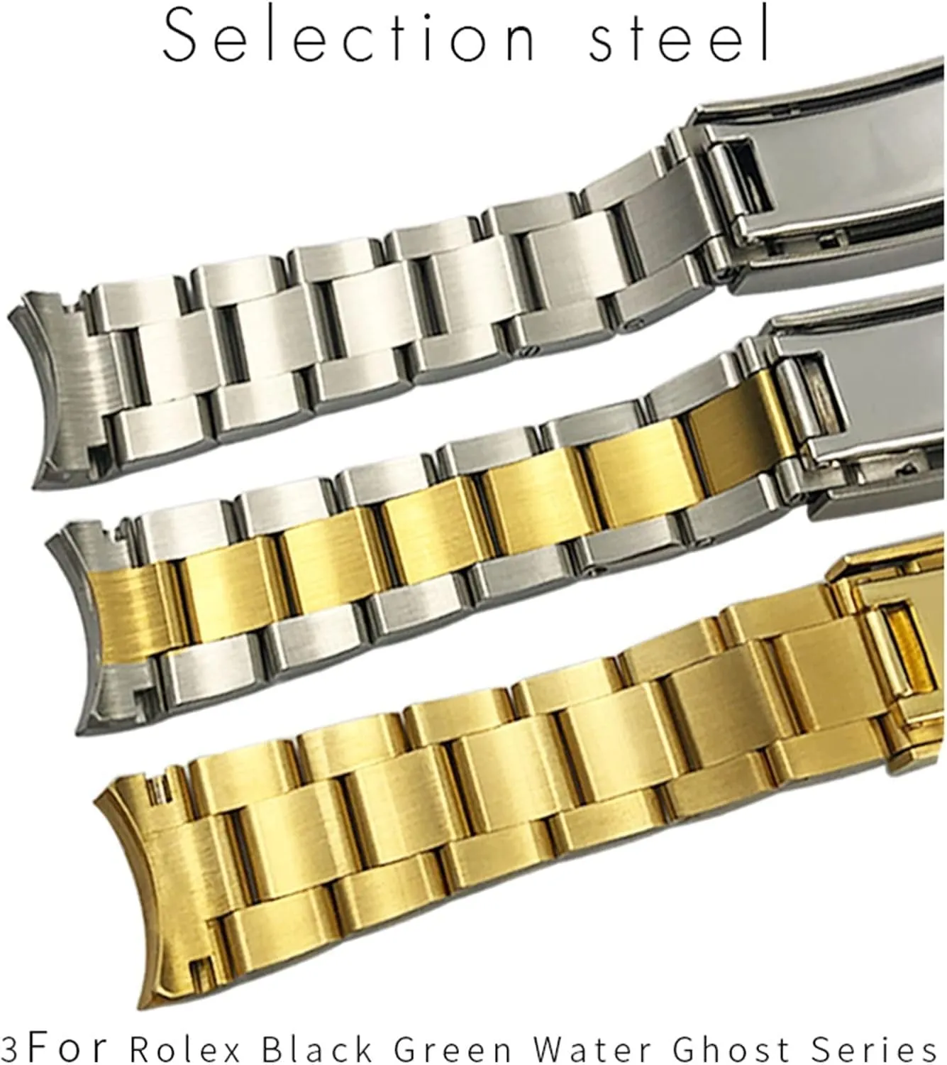 Curved End 316L Stainless Steel Watchband Fit for Rolex Submariner Fine-Tuning shipwright southernmost speak Pull Button Clasp Watch Strap 20mm 