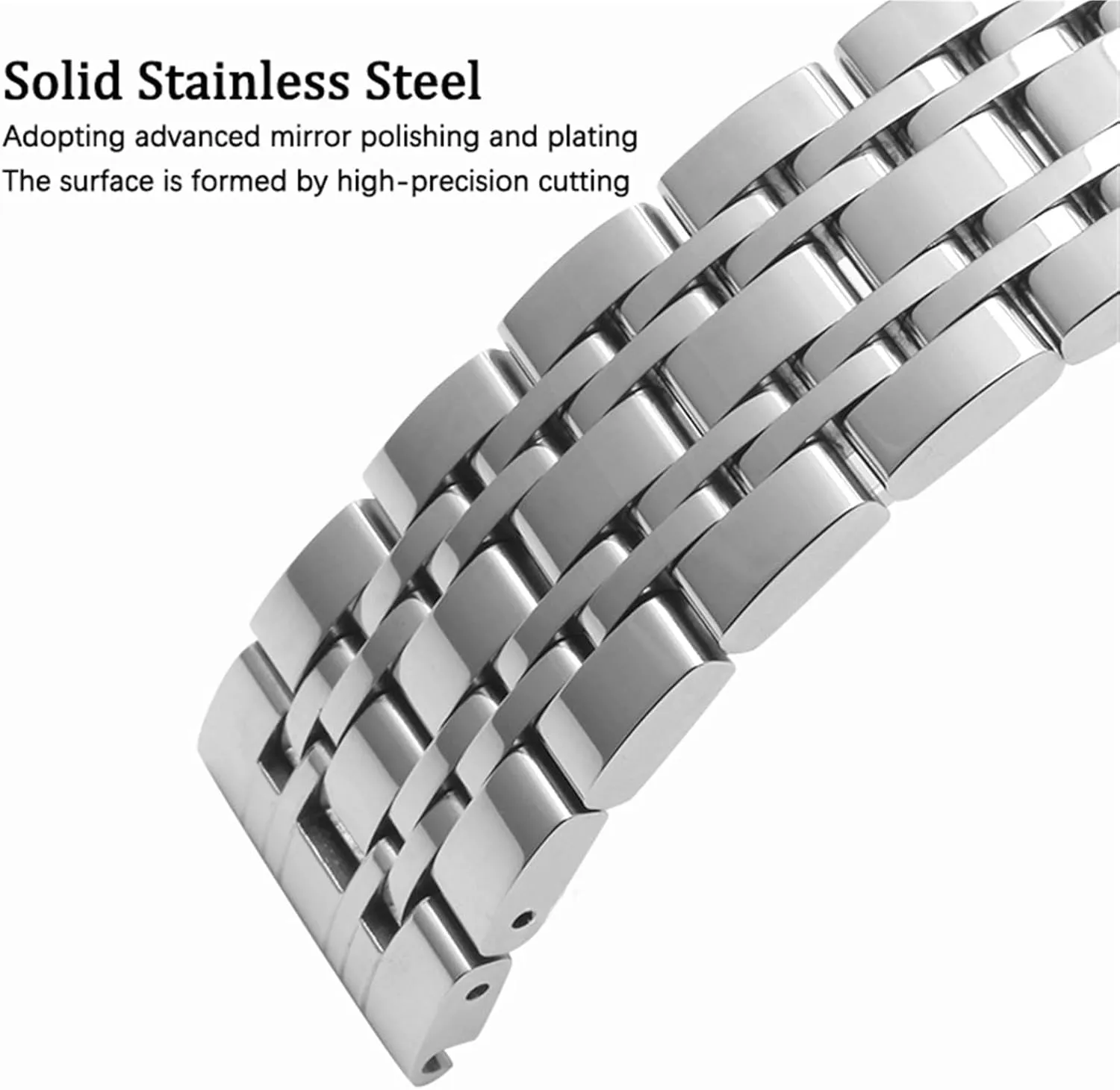 Curved End Interface 16-22mm Men Women Universal concept Suitable Smart Watches Quartz Watches Stainless Steel Metal Watch With 