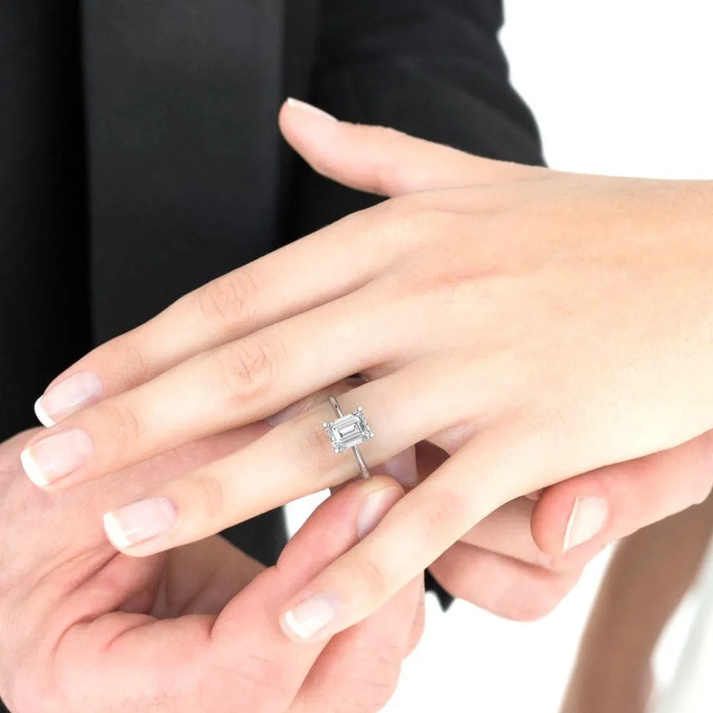 Cut Solitaire Genuine Lab Created White Sapphire Bridal Designer Anniversary Engagement Ring 14k White Gold Clara Pucci marketplace theme crust 2.5ct Radiant 