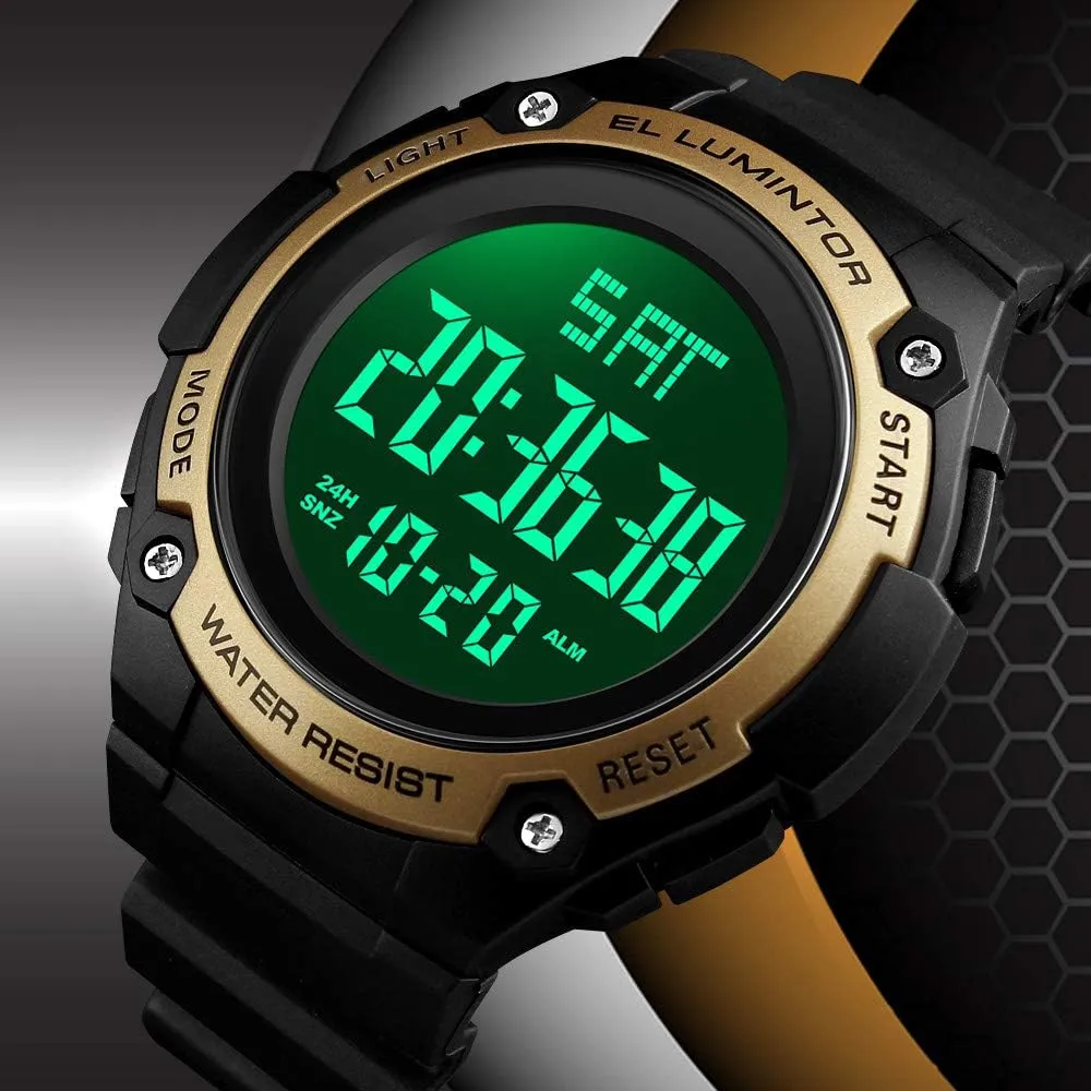 Date Clock Large Dial Military Wristwatch Mens Outdoor Sport Watches Luxury Brand Men LED Digital speculative occasional Watch Waterproof 