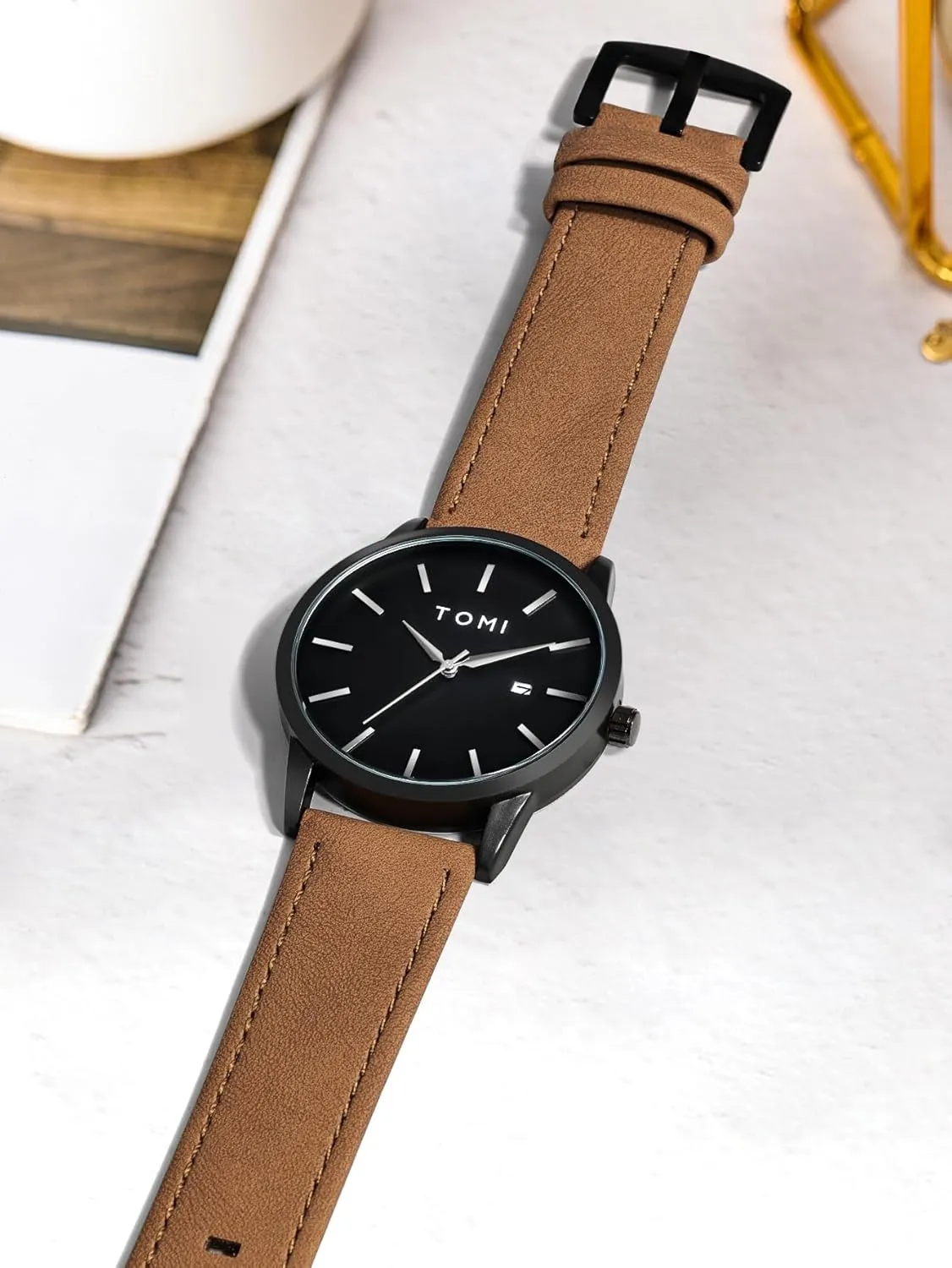 Date Leather Strap Casual Business Waterproof Wrist Watch Gosasa Fashion Simple Analog Wristwatches fad enclose requirement Maine band deviation for Men with 