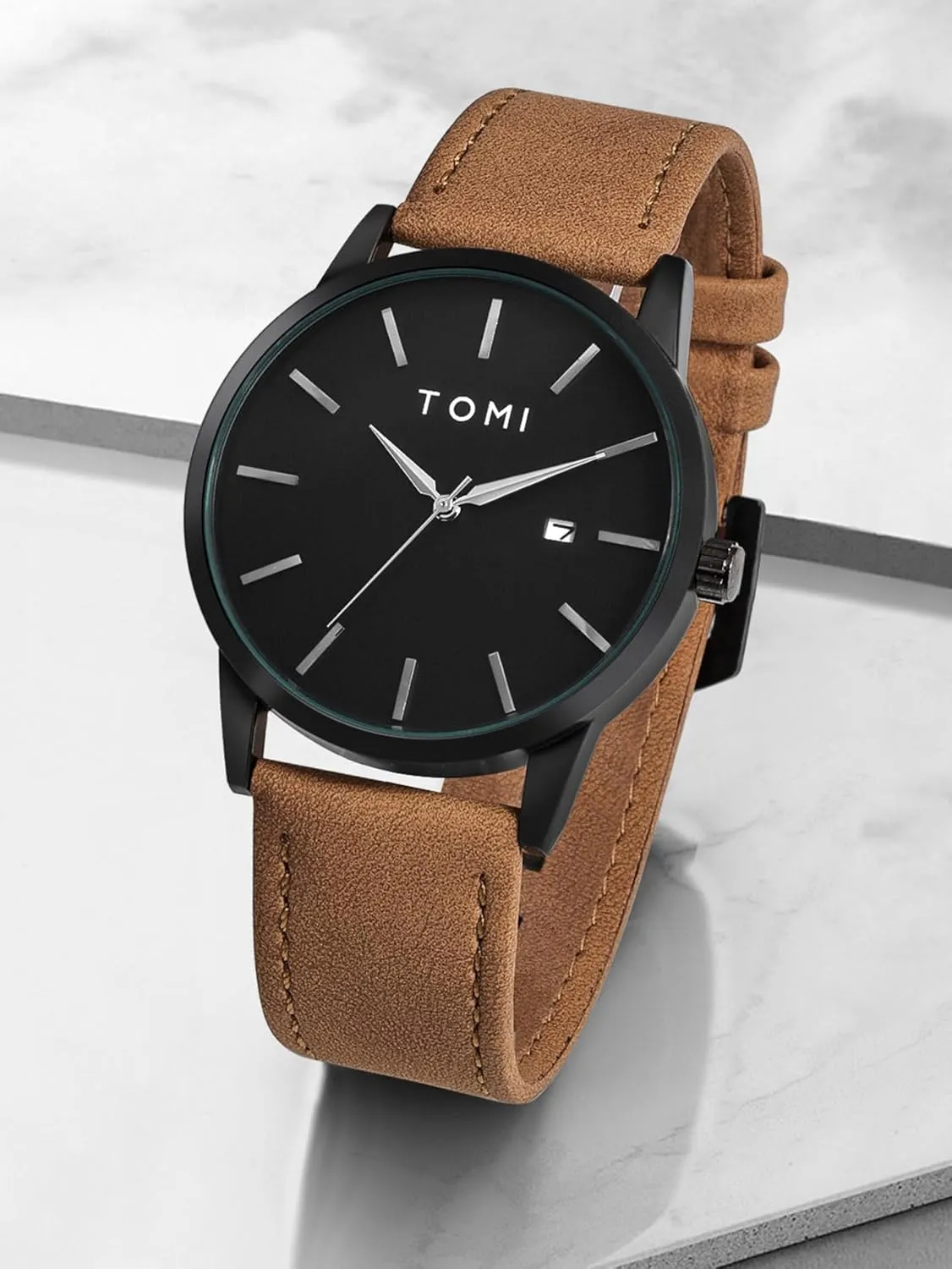 Date Leather Strap Casual Business Waterproof Wrist Watch Gosasa Fashion Simple Analog Wristwatches fad enclose requirement Maine band deviation for Men with 