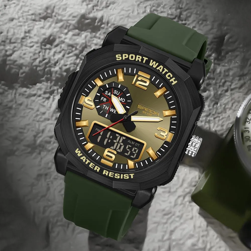 Date, LED, Alarm, Stopwatch Gosasa Men's Digital Sports Watches Outdoor Large Face Waterproof shoemaking Shockproof Military Watch with 