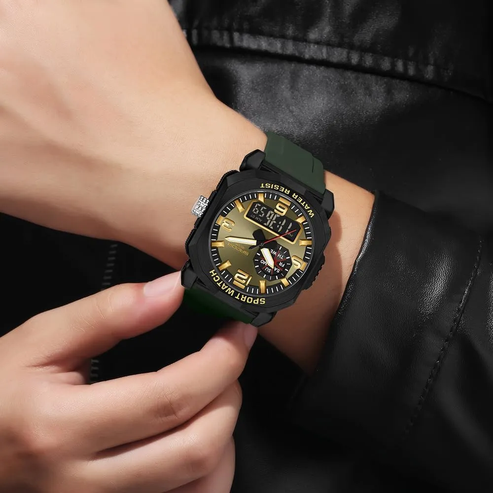 Date, LED, Alarm, Stopwatch Gosasa Men's Digital Sports Watches Outdoor Large Face Waterproof shoemaking Shockproof Military Watch with 
