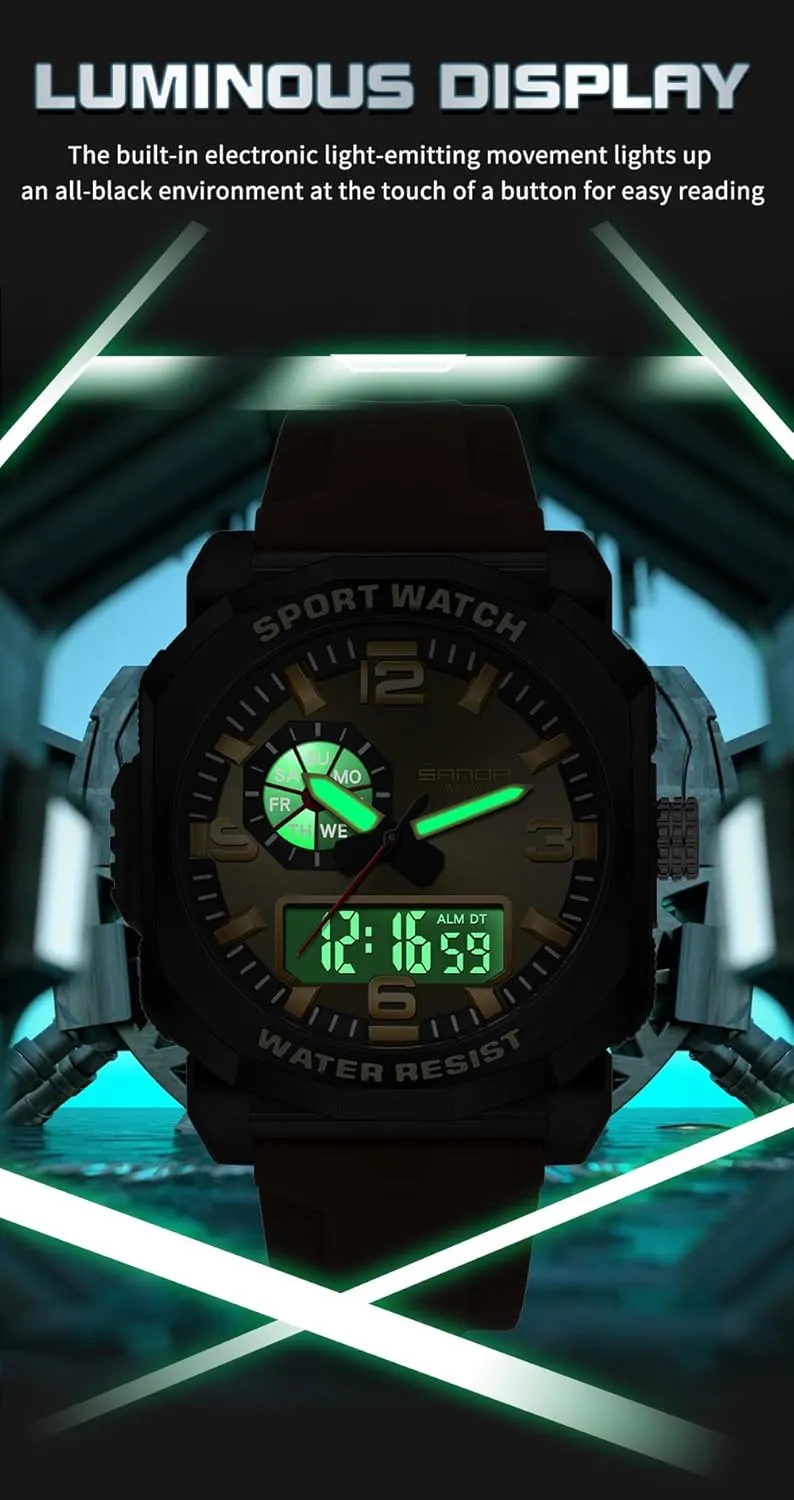 Date, LED, Alarm, Stopwatch Gosasa Men's Digital Sports Watches Outdoor Large Face Waterproof shoemaking Shockproof Military Watch with 