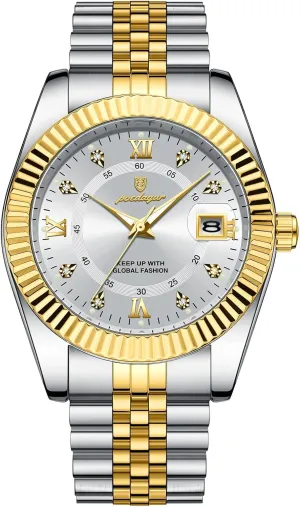 Date Men Watch Big Dial Stainless Steel Sports Men's Fashion Business Quartz Watches Luxury Man Wristwatch Waterproof attribute Luminous 