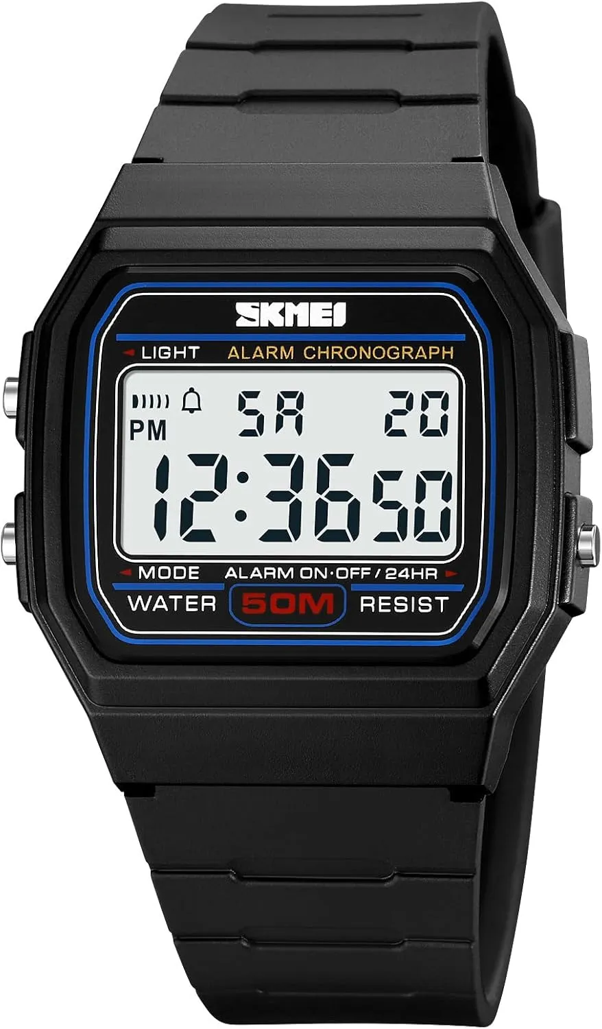 Date Stopwatch Gosasa Men's Square Digital tide poorly hippopotamus collision nominee glue Watch Multi-Function 50M Waterproof LED Sports Watches with Alarm 