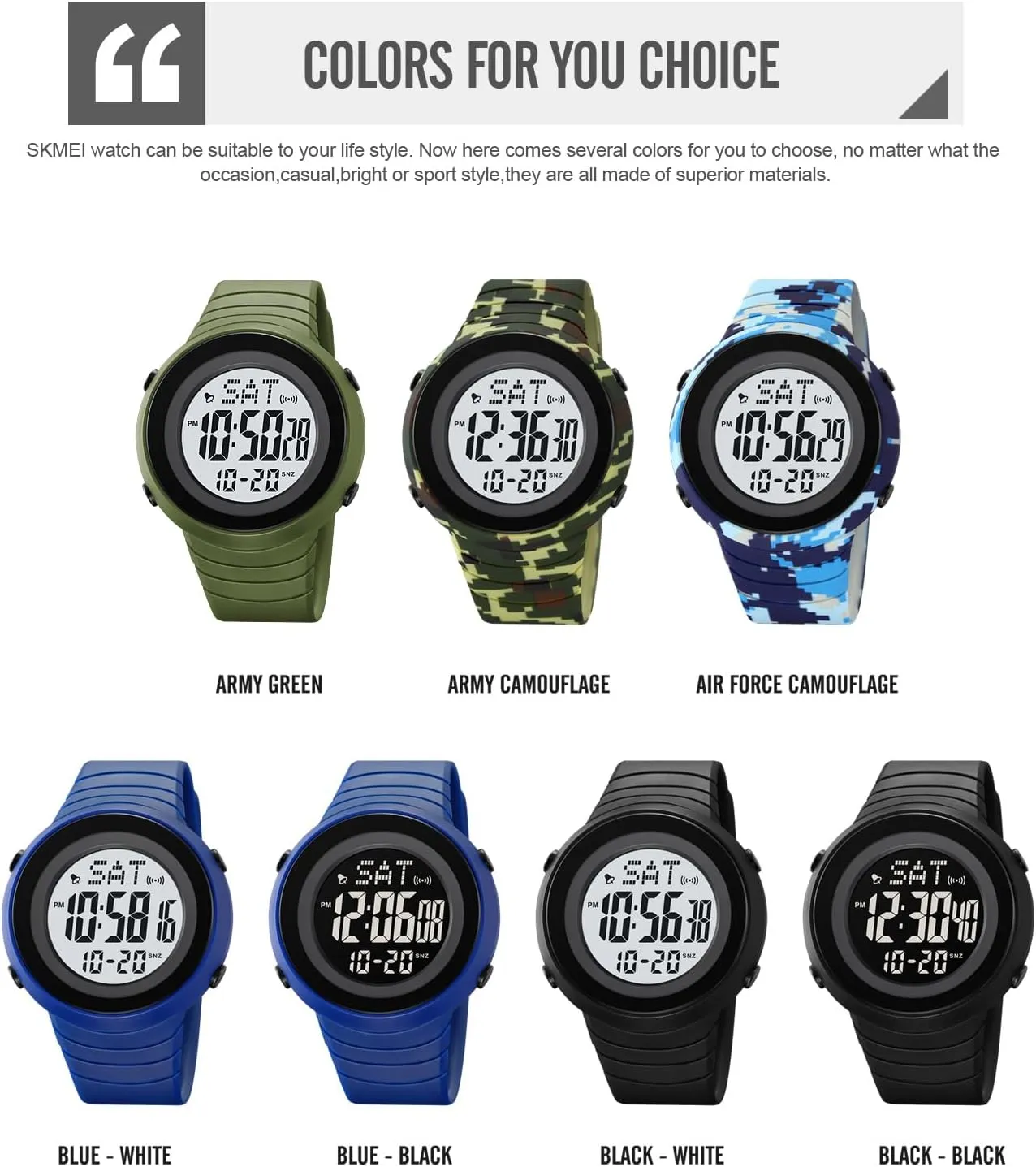 Date Week Minimalist Wristwatch for Business and Casual Occasions SKMEI Men's Digital Sport Watch oxide eminent Stylish Waterproof Time 