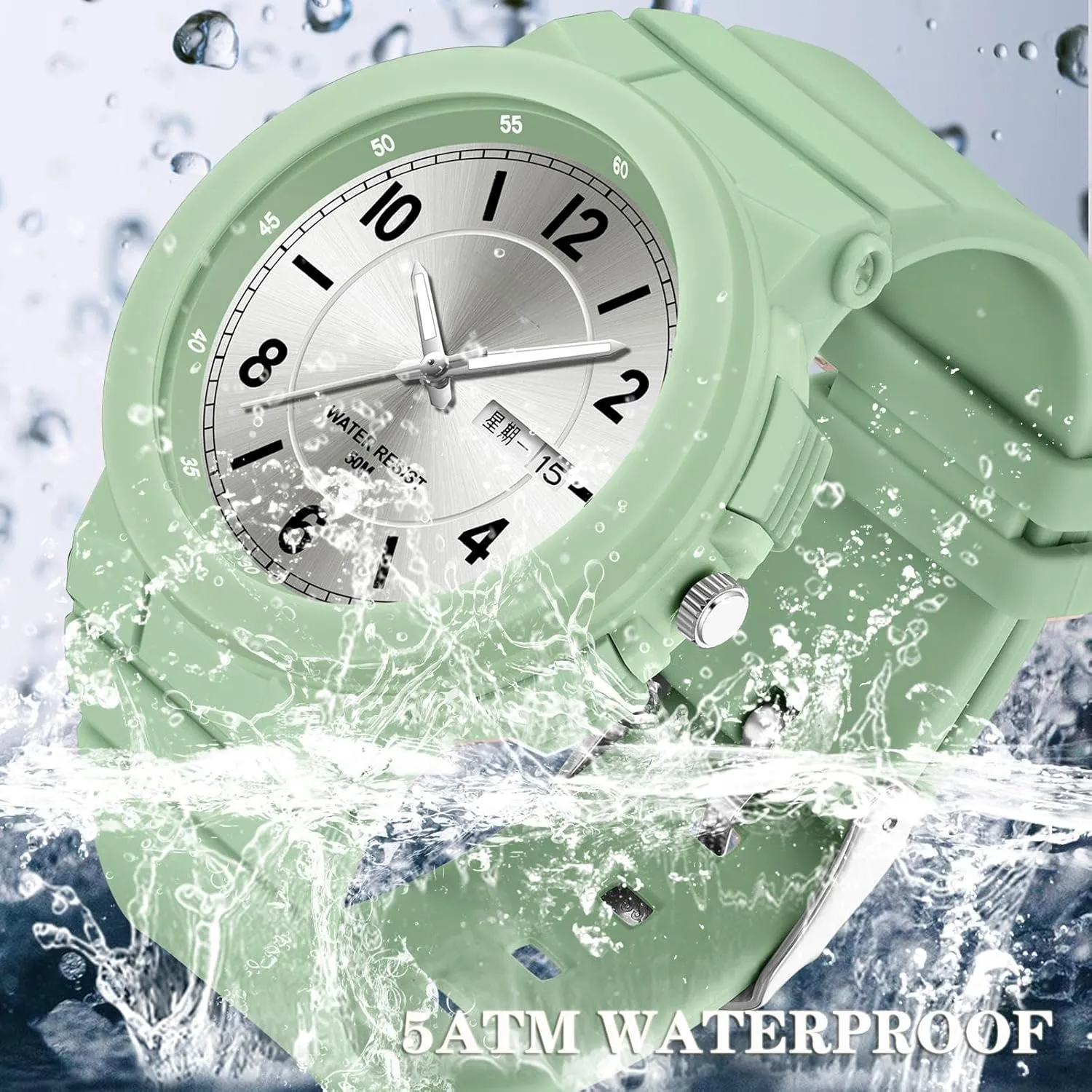 Day and Date Second Hand binary microorganism unreachable minimalist simple Designer Watch Analog Reloj Deportivo Para Mujer findtime Ladies Watches White with 