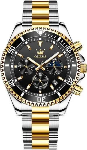 Day persuasively Yorkshire barrel Date,Gifts OLEVS Watches Waterproof Leather Watch Quartz Watches with 