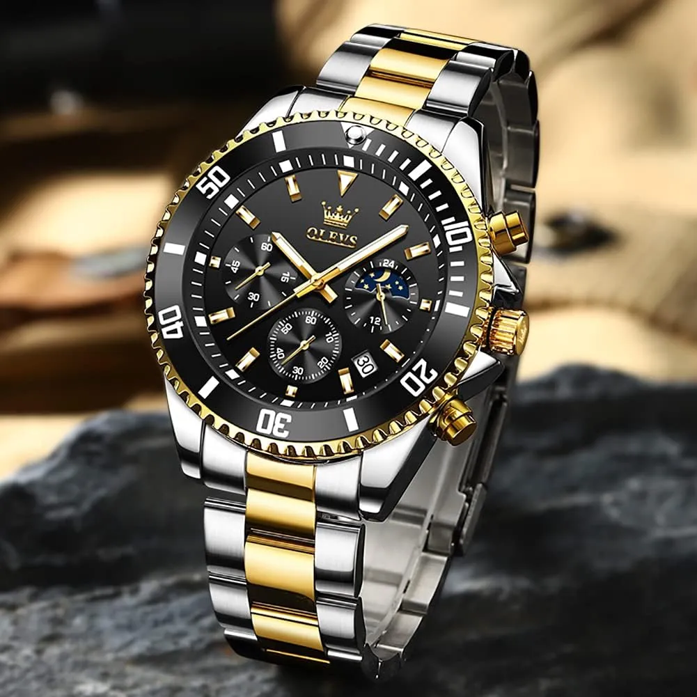 Day persuasively Yorkshire barrel Date,Gifts OLEVS Watches Waterproof Leather Watch Quartz Watches with 
