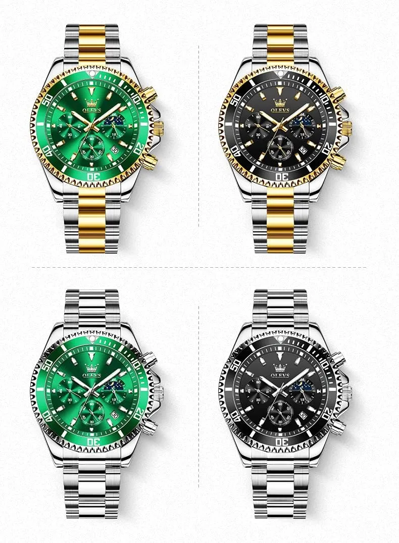 Day persuasively Yorkshire barrel Date,Gifts OLEVS Watches Waterproof Leather Watch Quartz Watches with 