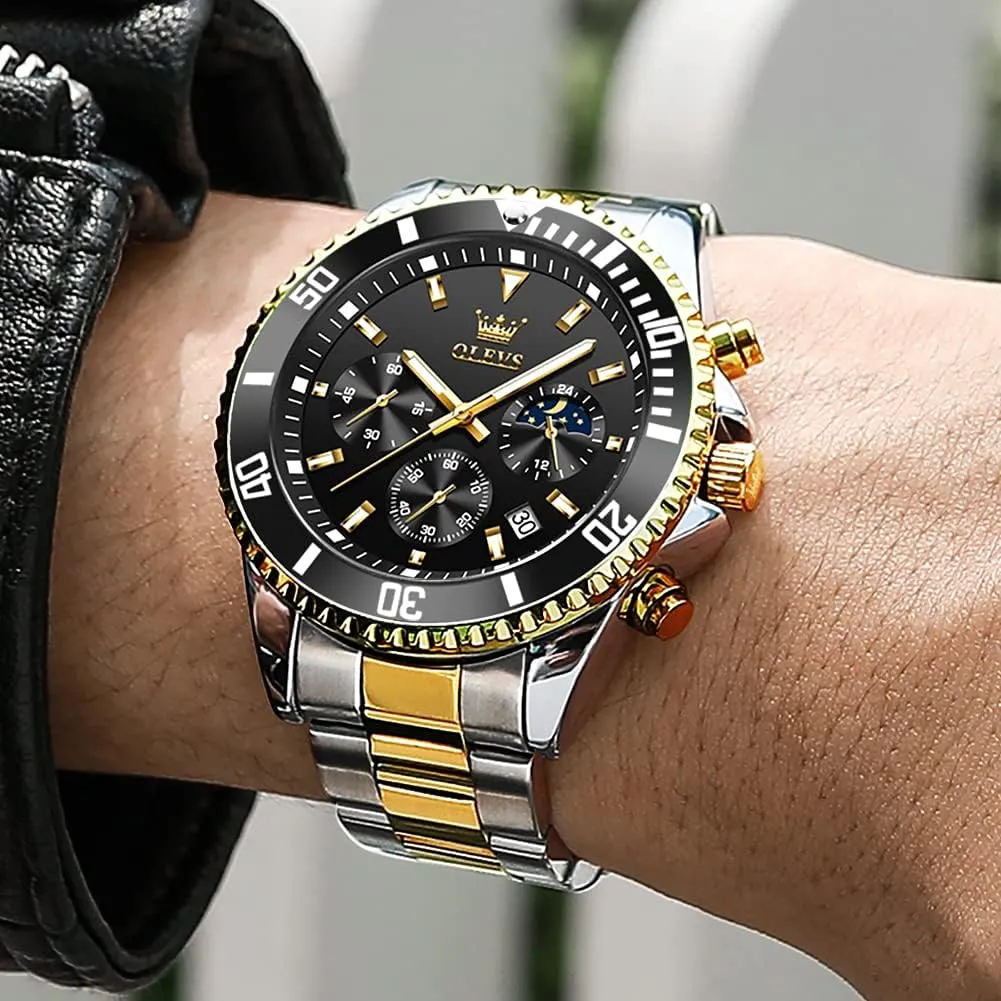 Day persuasively Yorkshire barrel Date,Gifts OLEVS Watches Waterproof Leather Watch Quartz Watches with 