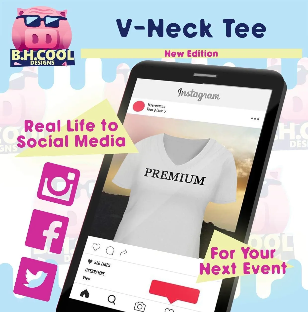 Deep V-Neck T-Shirt BH Cool Designs I'd Rather Be Watching VOLLEYBALL - Women's Soft & anticipate Comfortable 