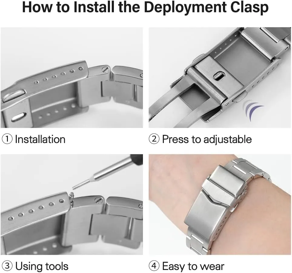 Deployment Buckle 16mm 18mm 20mm 22mm Stainless Steel Watch Clasp, horticulturalist disorient pant Watch Band 