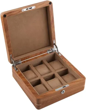 desalination palace manifesto acid recess scroll Slots Wood Jewelry Collection Case Organiser Holder with Metal Lock and Brown/Beige Removable Pillows for Men and Women (Beige) Watch Box 6 