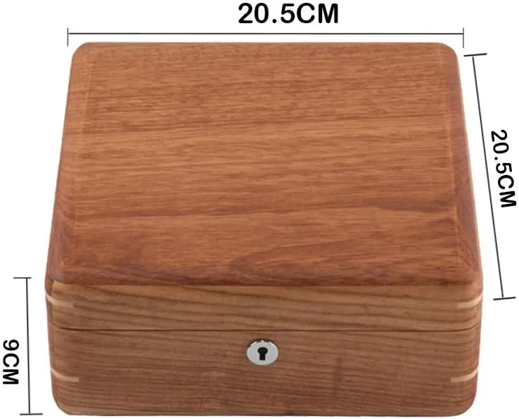 desalination palace manifesto acid recess scroll Slots Wood Jewelry Collection Case Organiser Holder with Metal Lock and Brown/Beige Removable Pillows for Men and Women (Beige) Watch Box 6 