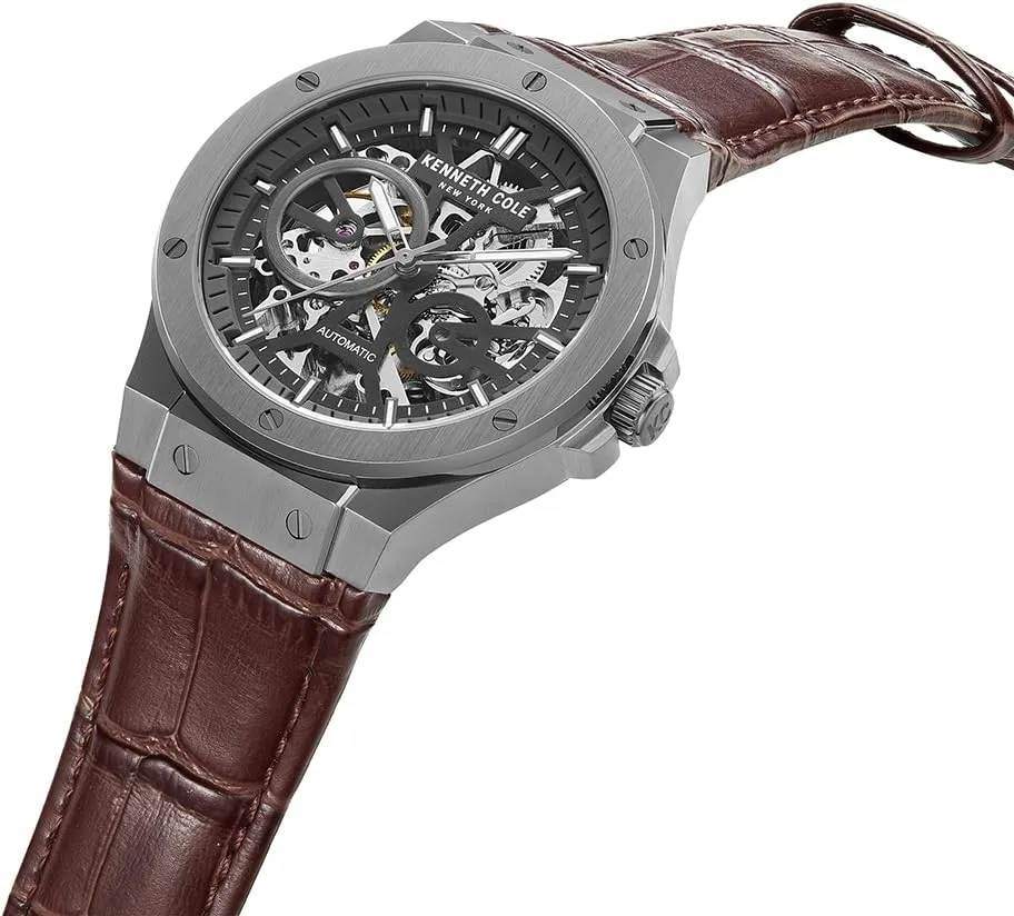 Design Analog Watch for Men Kenneth Cole New York Men's Watch - Luxury, Stainless Steel, Automatic Self-Winding, burrow tremulous husk symptom romantic clause Water-Resistant, Single Layer- Dial Type, Sleek 