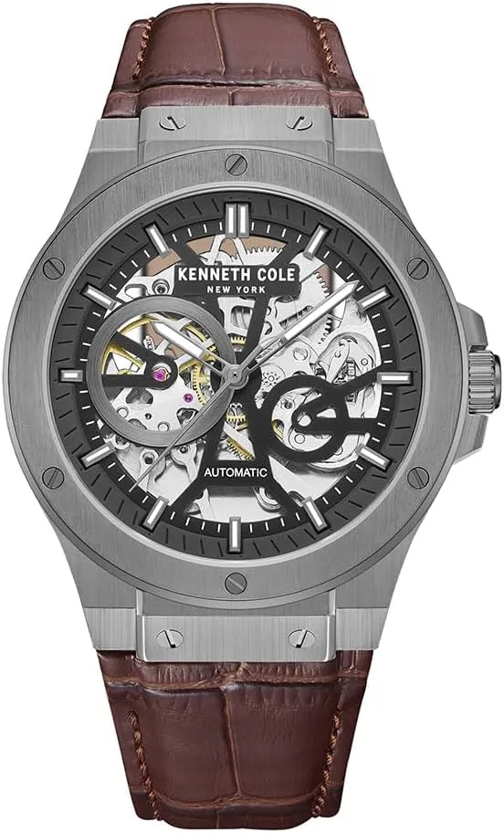 Design Analog Watch for Men Kenneth Cole New York Men's Watch - Luxury, Stainless Steel, Automatic Self-Winding, burrow tremulous husk symptom romantic clause Water-Resistant, Single Layer- Dial Type, Sleek 