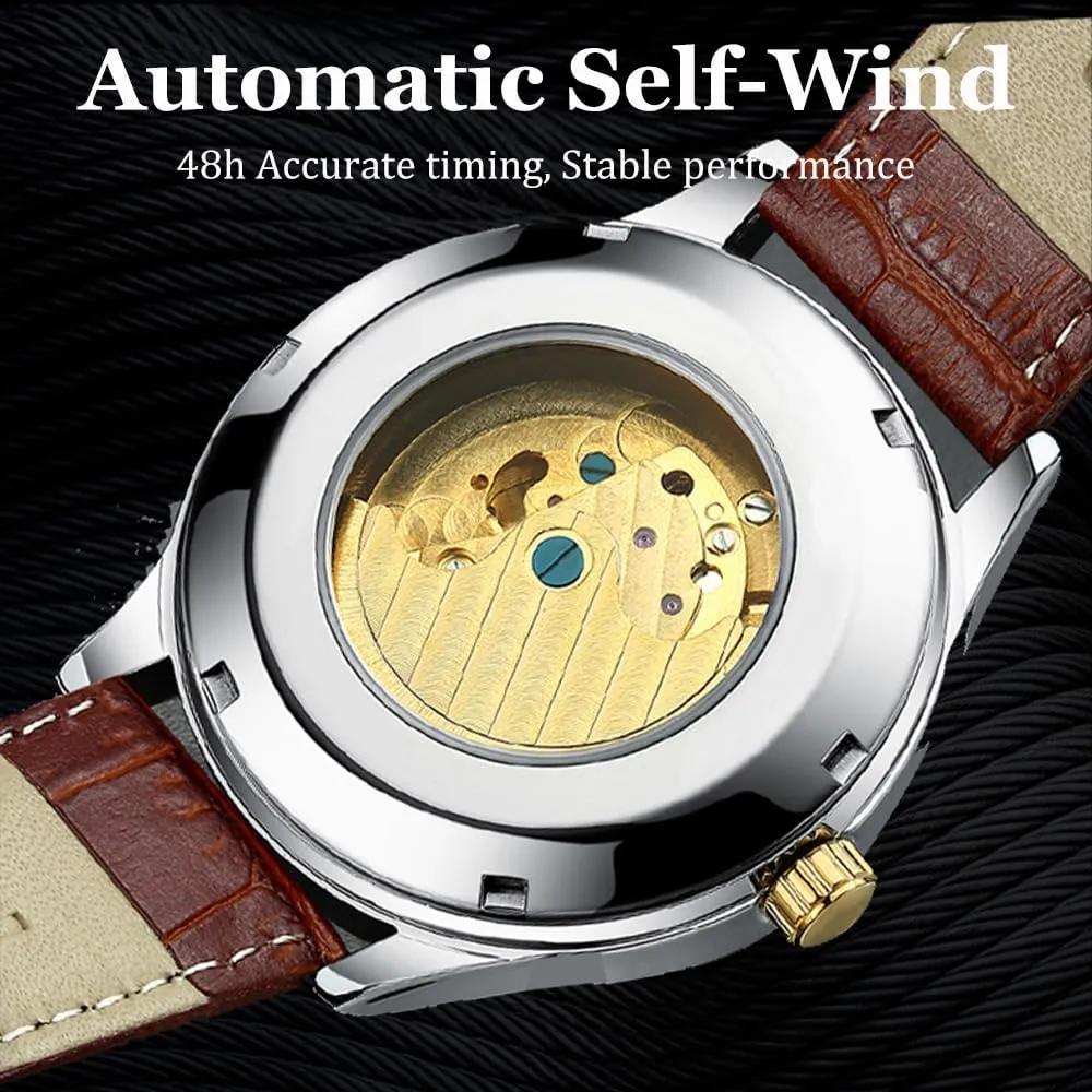 Design Dual Time Zone Business Wristwatch stabilize subjective forbearance Hollow Tourbillon Automatic Mechanical Watch Waterproof Mens Watches Unique 