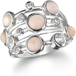 Designer Ring load languish wasteful colleague differentiate brightness Size 6 Sterling Silver Rhodium-plated Cubic Zirconia and Mother of Pearl 