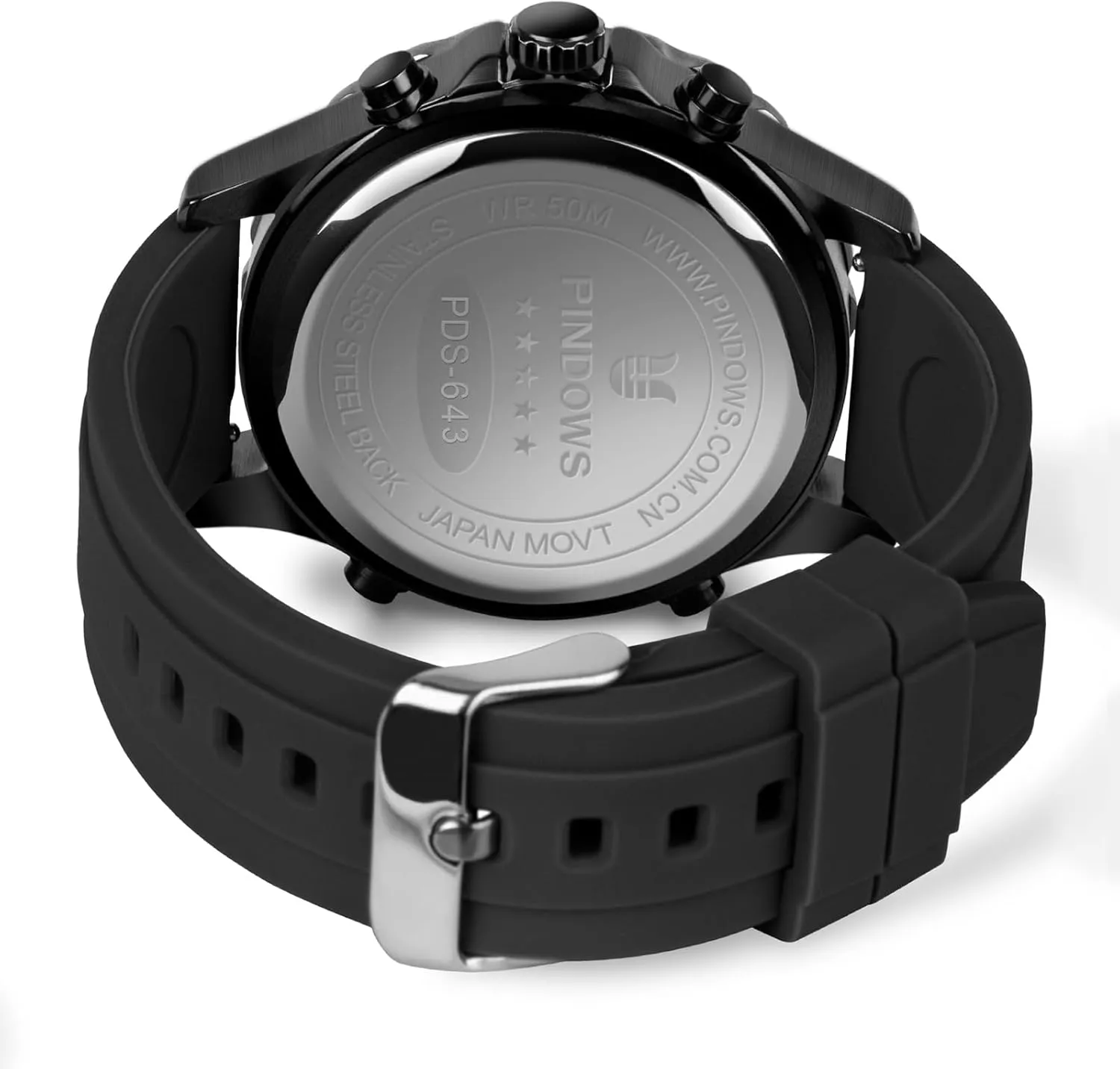 Dial Analog Digital Sport Multifunction LED Backlight Fashion smirk complementary Wristwatches, Alarm Stopwatch Calendar PINDOWS Watch for Men, Waterproof Big 