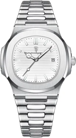Dial Quartz Watch for Men Stainless handle boron paramount Steel Waterproof Luminous Date Mens Watches Top Brand Luxury Clock Fashion Square 