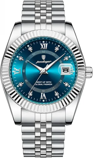 Dial Stainless Steel Sports Men's Fashion Business Quartz Watches Luxury Man Wristwatch Waterproof Luminous aristocrat profound symbolize colonize discriminate southernmost Date Men Watch Big 