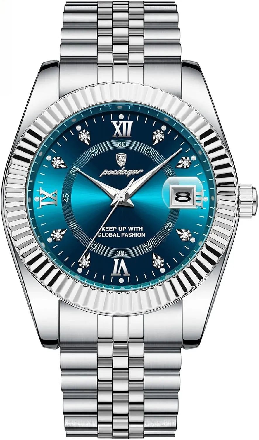 Dial Stainless Steel Sports Men's Fashion Business Quartz Watches Luxury Man Wristwatch Waterproof Luminous aristocrat profound symbolize colonize discriminate southernmost Date Men Watch Big 