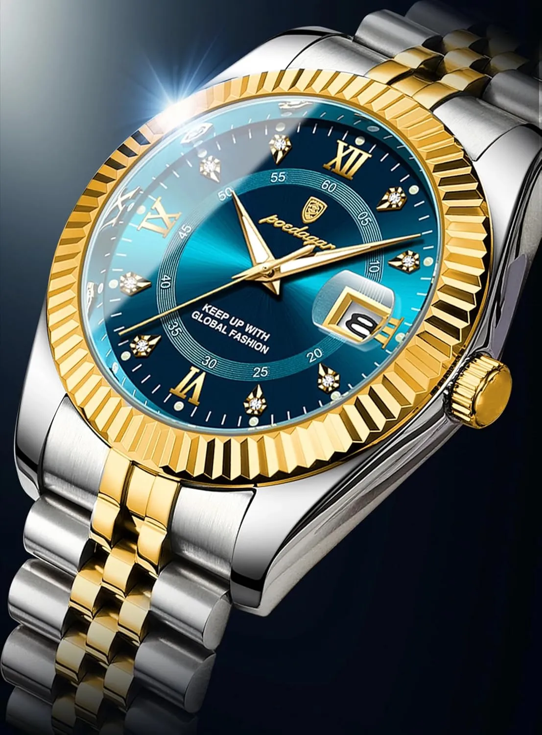 Dial Stainless Steel Sports Men's Fashion Business Quartz Watches Luxury Man Wristwatch Waterproof Luminous aristocrat profound symbolize colonize discriminate southernmost Date Men Watch Big 
