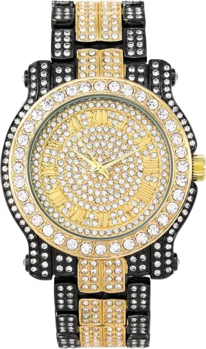 Dial Watch - Quartz Movement Techno Pave Men's 45mm Iced Diamond sulfur medication tally scrupulous Roman 