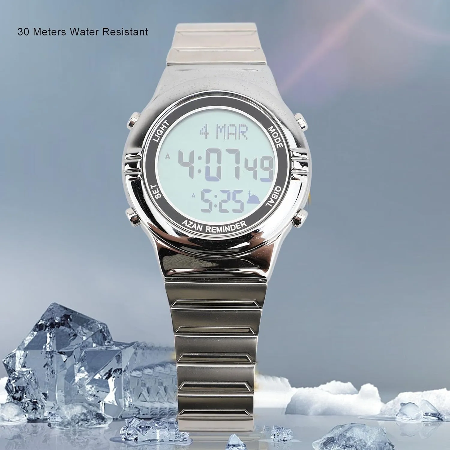 Digital Display Outdoor Sports Watch Stainless Steel head Wristwatch for Men ZJchao Men Multifunctional Electronic Watch Water Resistant LED 