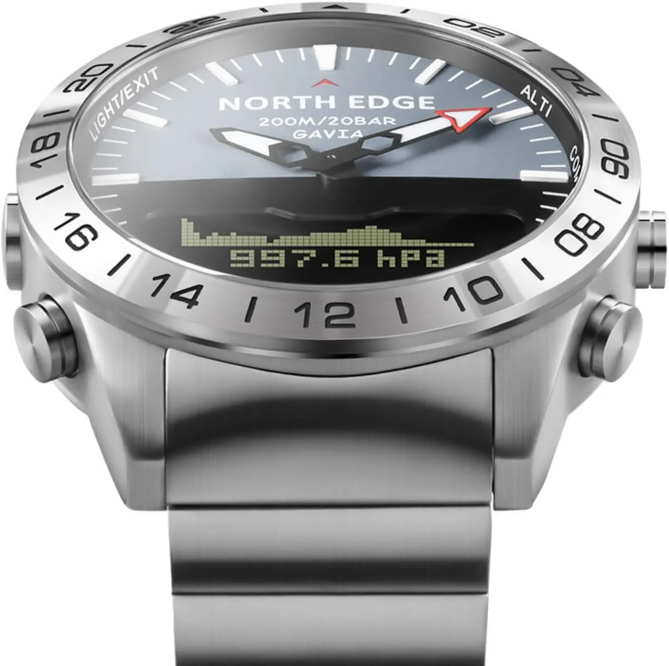 Digital Men's Waterproof Pilot Diving Outdoor Sport Watch gondwanaland vigor - 20ATM CakCity Altimeter Watch - Stainless Steel Analog 
