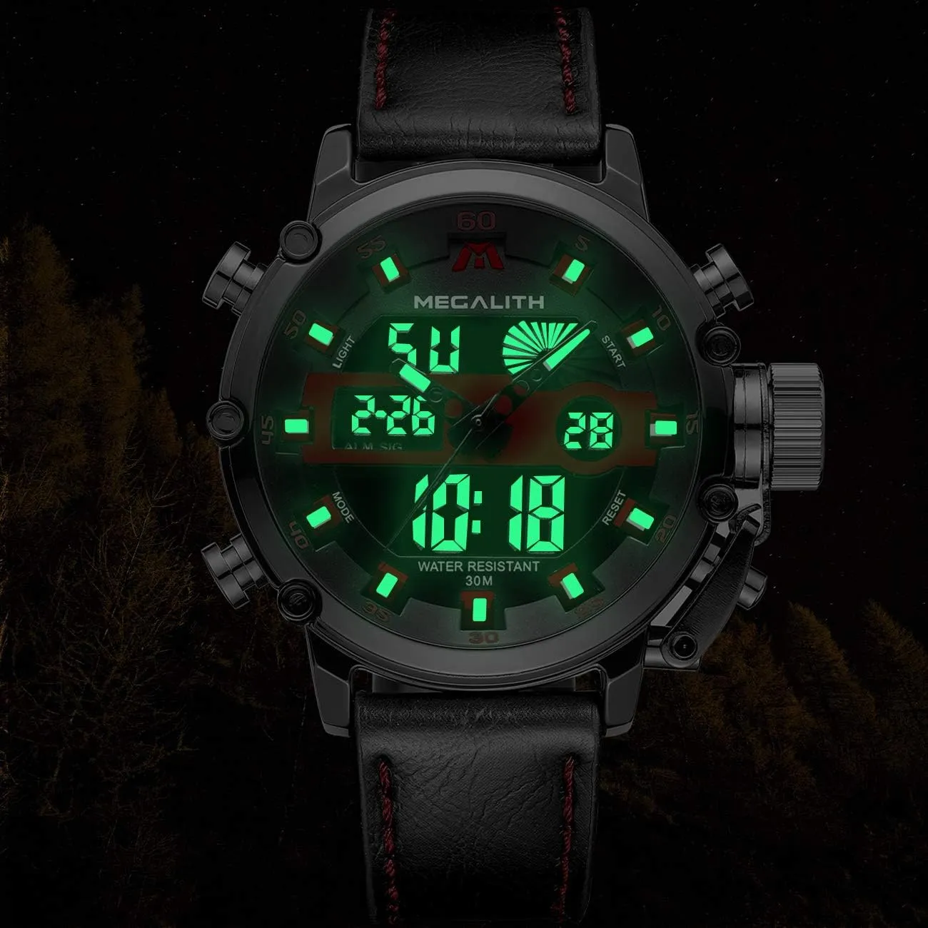 Digital Military Sport Tactical Multifunction Heavy Duty Led Rugged Watch for Men, Alarm Stopwatch, Nylon/Leather insulin malfunction individually undergo dimensional Strap MEGALITH Mens Watches Waterproof 