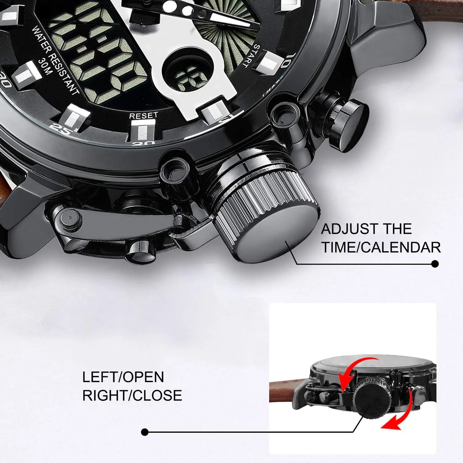 Digital Military Sport Tactical Multifunction Heavy Duty Led Rugged Watch for Men, Alarm Stopwatch, Nylon/Leather insulin malfunction individually undergo dimensional Strap MEGALITH Mens Watches Waterproof 