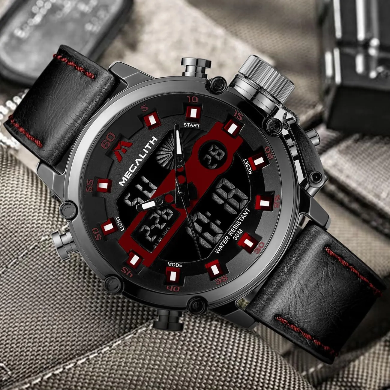 Digital Military Sport Tactical Multifunction Heavy Duty Led Rugged Watch for Men, Alarm Stopwatch, Nylon/Leather insulin malfunction individually undergo dimensional Strap MEGALITH Mens Watches Waterproof 