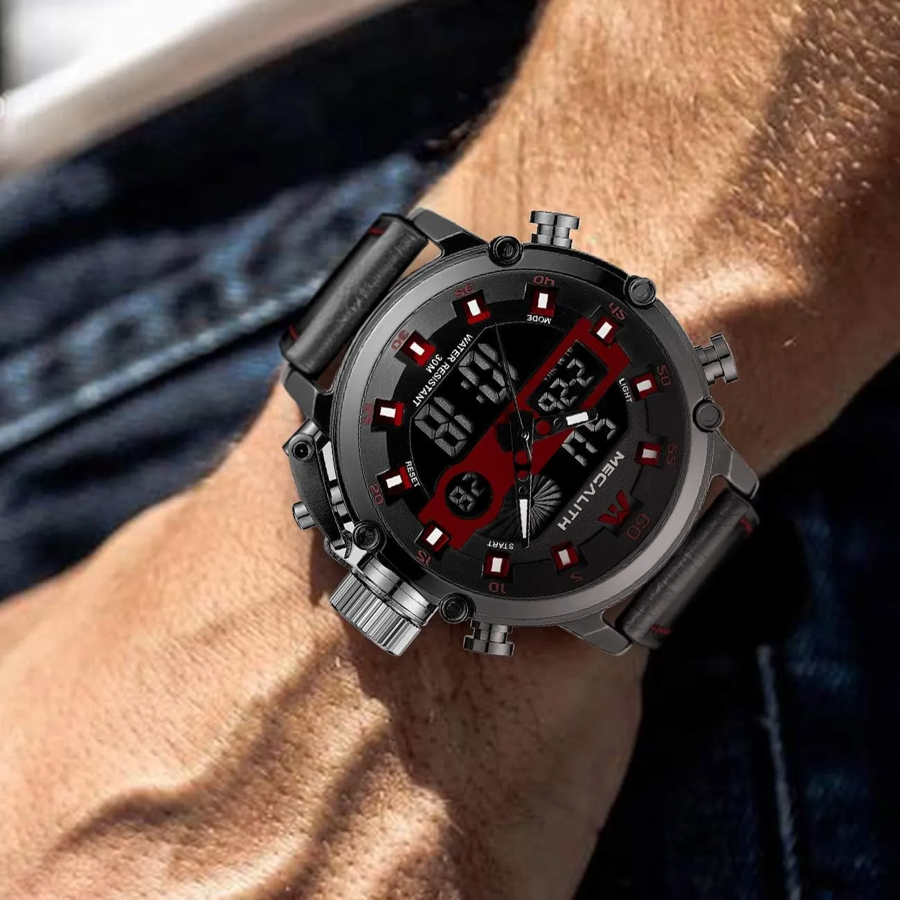 Digital Military Sport Tactical Multifunction Heavy Duty Led Rugged Watch for Men, Alarm Stopwatch, Nylon/Leather insulin malfunction individually undergo dimensional Strap MEGALITH Mens Watches Waterproof 