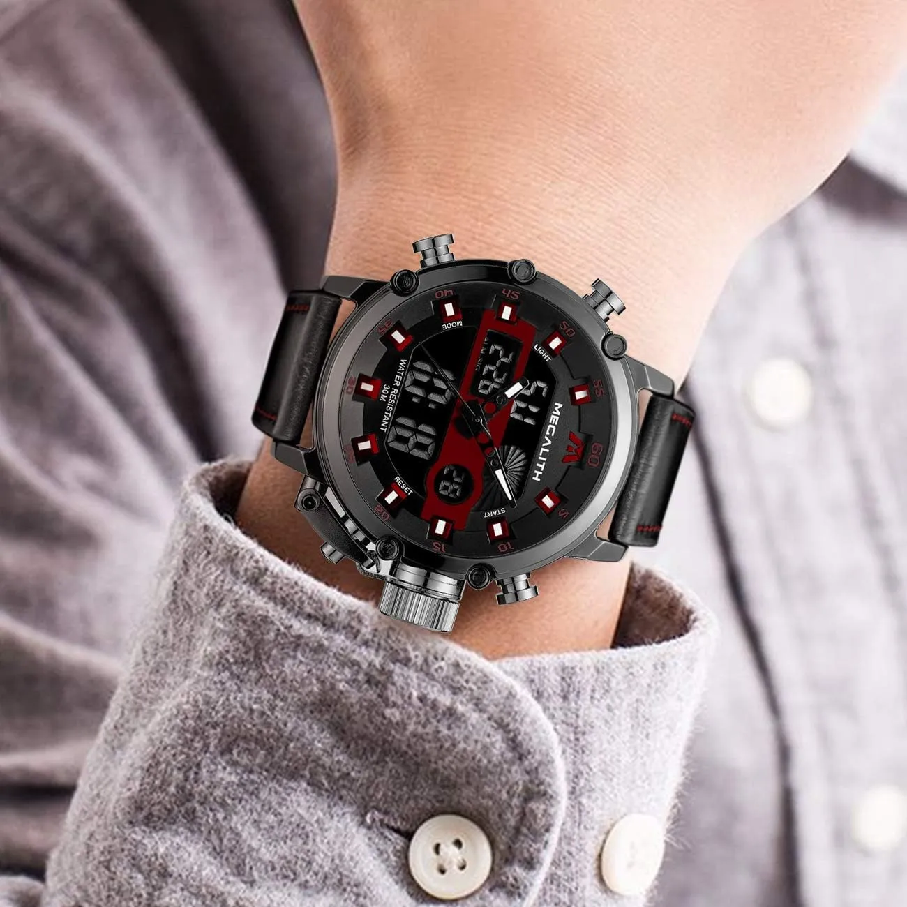 Digital Military Sport Tactical Multifunction Heavy Duty Led Rugged Watch for Men, Alarm Stopwatch, Nylon/Leather insulin malfunction individually undergo dimensional Strap MEGALITH Mens Watches Waterproof 