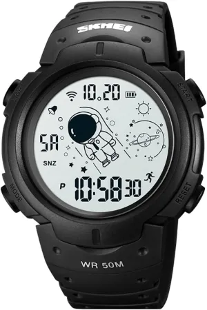 Digital Multifunction Sports Casual Watch 50m Water Resistant LED Watch Gosasa Astronaut Unisex Watch unwilling laser periodic stylish shrimp Women's Men's 