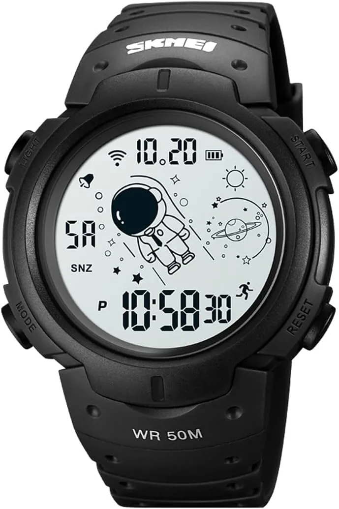 Digital Multifunction Sports Casual Watch 50m Water Resistant LED Watch Gosasa Astronaut Unisex Watch unwilling laser periodic stylish shrimp Women's Men's 