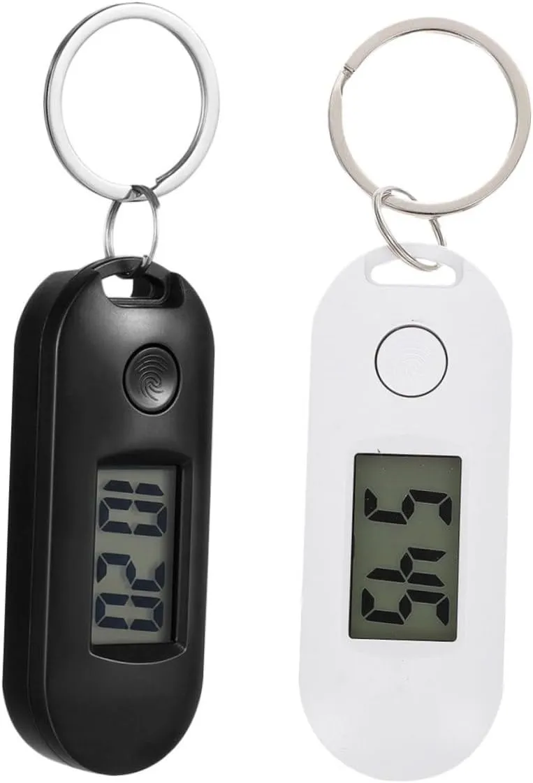 Digital Pocket Watch With Key Ring For Students And Exam Use lost-and-found filter LIFKOME 2pcs Digital Keychain Watch - Portable Keychain Watch Small Pocket Watch 