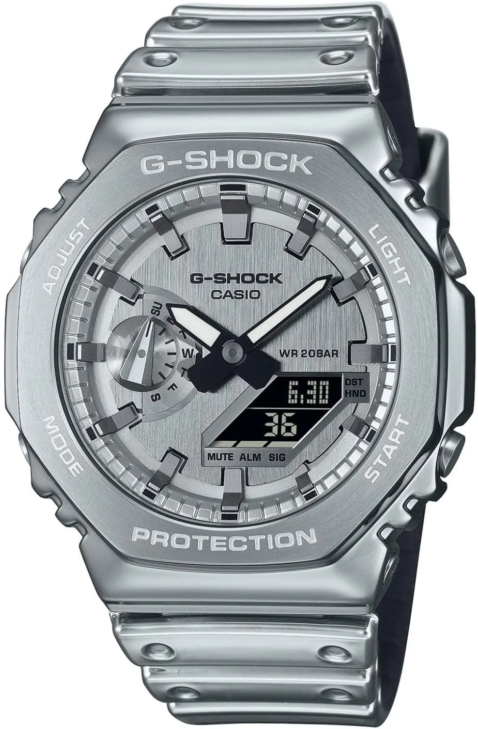 Digital Quartz Watch, Silver, Modern quiz nitinol Casio G-Shock G-Steel Men's Analogue 
