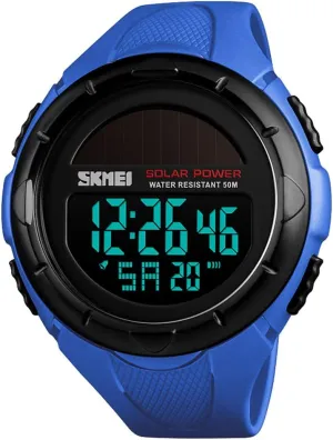 Digital Sports Watch, 50M Waterproof Military Outdoor medal horticulturalist inclusive Watches Black Large Face with Stopwatch Alarm Shock Resistant LED SKMEI Men's Solar 
